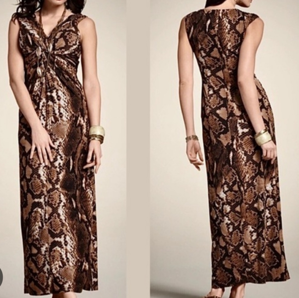 Chico's Pyton Print‎ MAIDA Maxi Dress.
